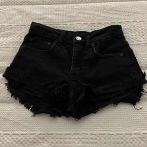Black Denim American Eagle Hi-Rise Festival Short